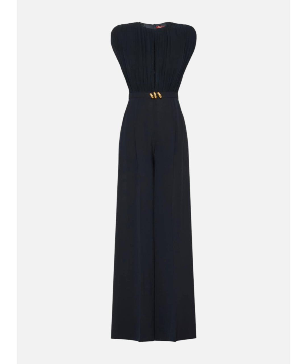 MAX MARA STUDIO Синий шелковый комбинезон, фото 1