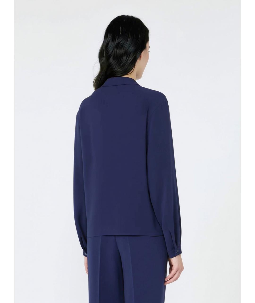 MAX MARA STUDIO Синяя ацетатная блузы, фото 4