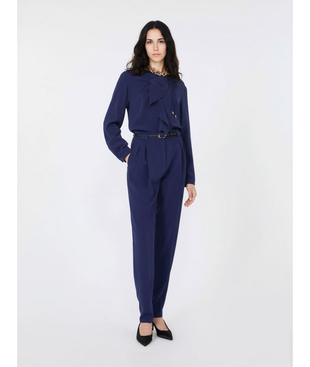 MAX MARA STUDIO Синяя ацетатная блузы, фото 2