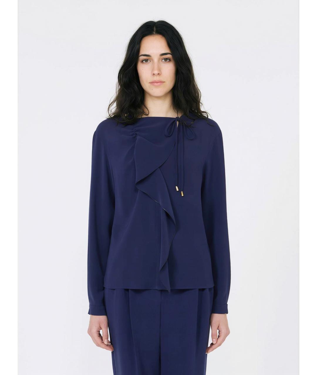 MAX MARA STUDIO Синяя ацетатная блузы, фото 3