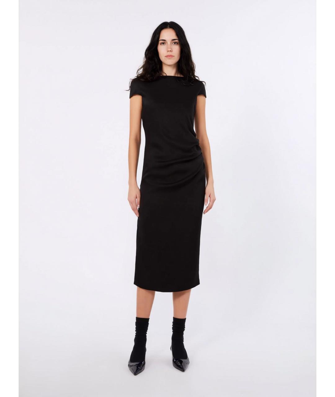 MAX MARA STUDIO Черное ацетатное повседневное платье, фото 3