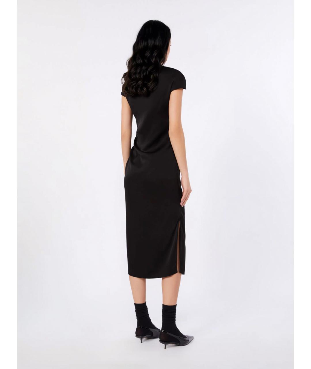 MAX MARA STUDIO Черное ацетатное повседневное платье, фото 4