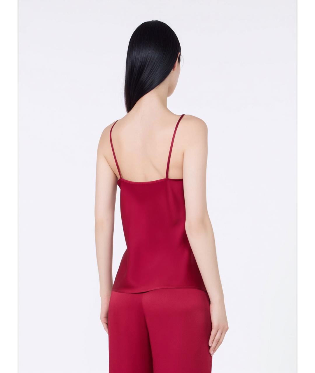 MAX MARA STUDIO Бордовая ацетатная блузы, фото 4