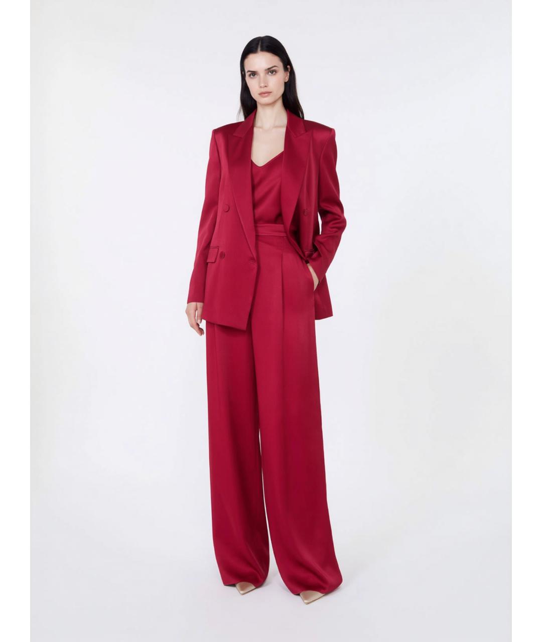 MAX MARA STUDIO Бордовая ацетатная блузы, фото 2