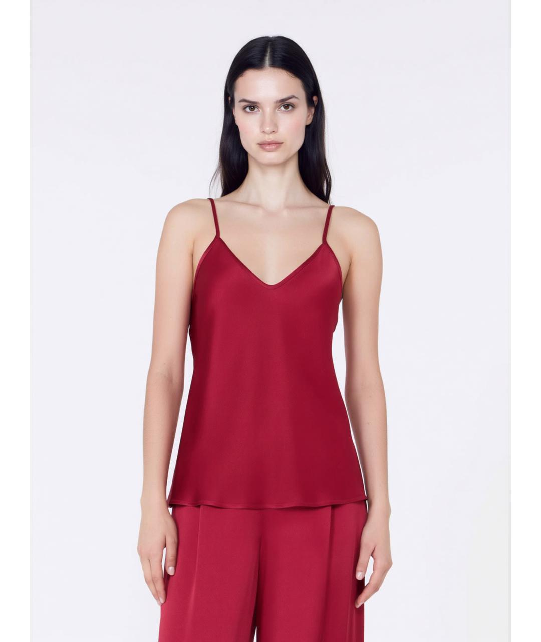 MAX MARA STUDIO Бордовая ацетатная блузы, фото 3