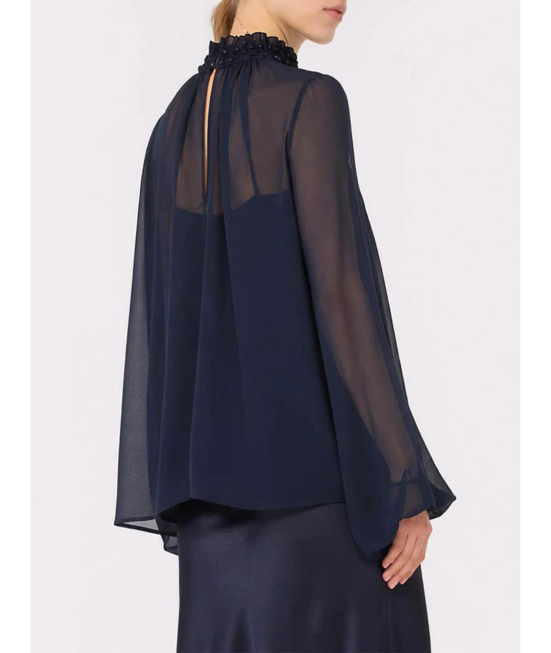 MAX MARA STUDIO Синяя шелковая блузы, фото 3