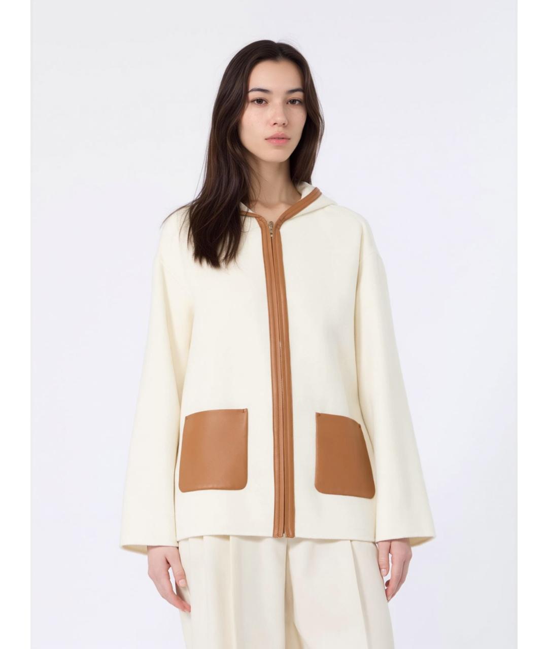 MAX MARA STUDIO Белая шерстяная куртка, фото 2