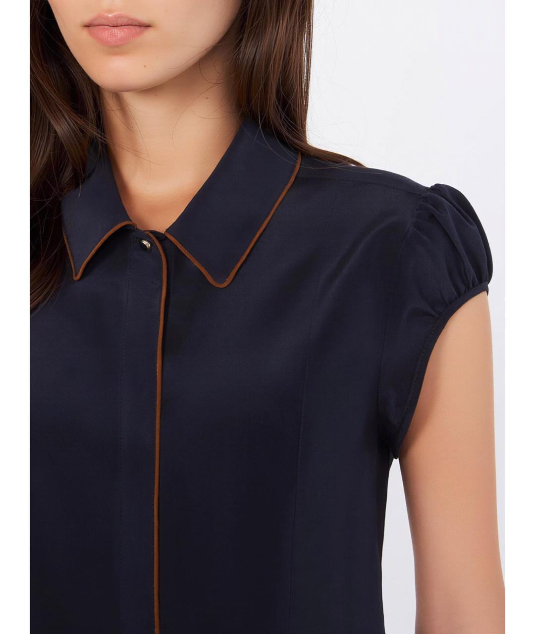 MAX MARA STUDIO Синяя шелковая рубашка, фото 4