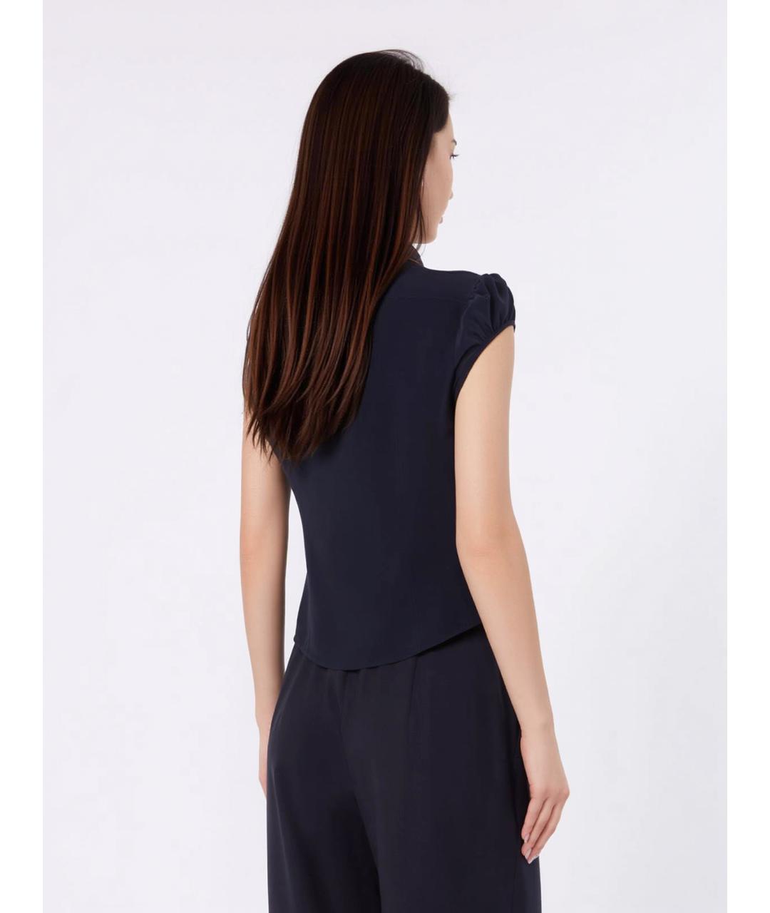 MAX MARA STUDIO Синяя шелковая рубашка, фото 3