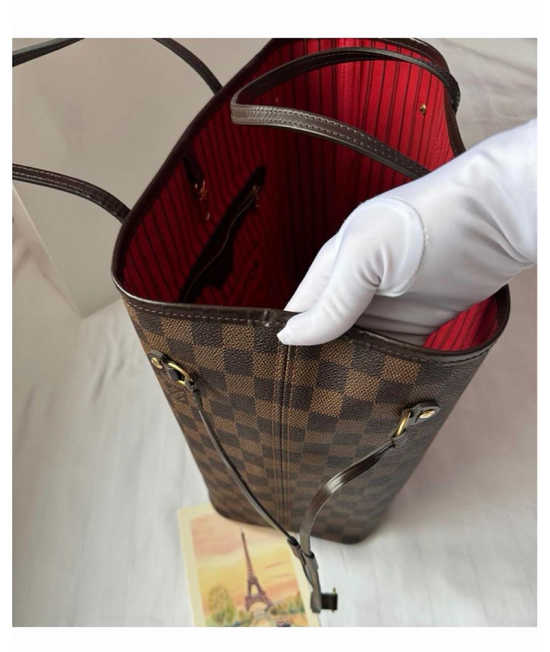 LOUIS VUITTON Коричневая канва сумка тоут, фото 5