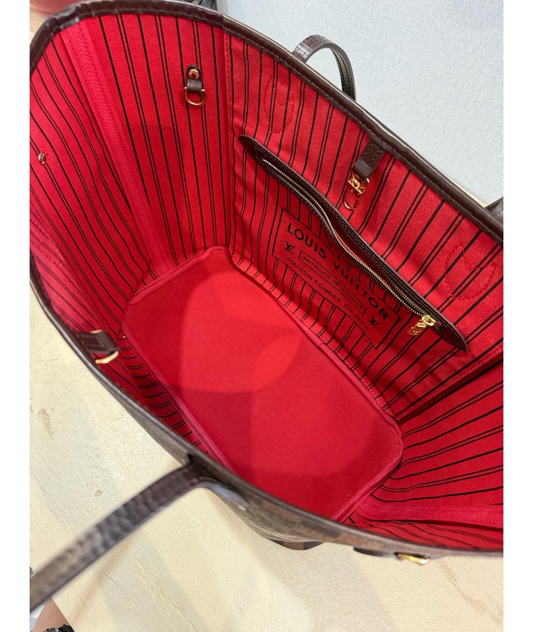 LOUIS VUITTON Коричневая канва сумка тоут, фото 4