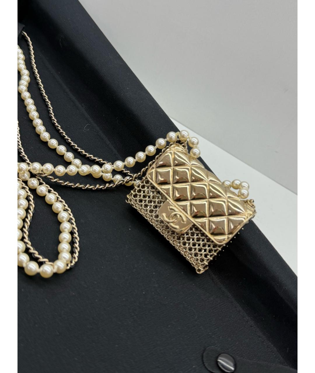 CHANEL Золотая сумка через плечо, фото 4