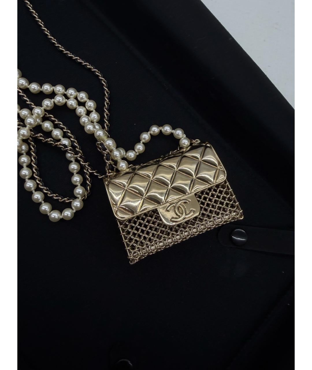 CHANEL Золотая сумка через плечо, фото 3