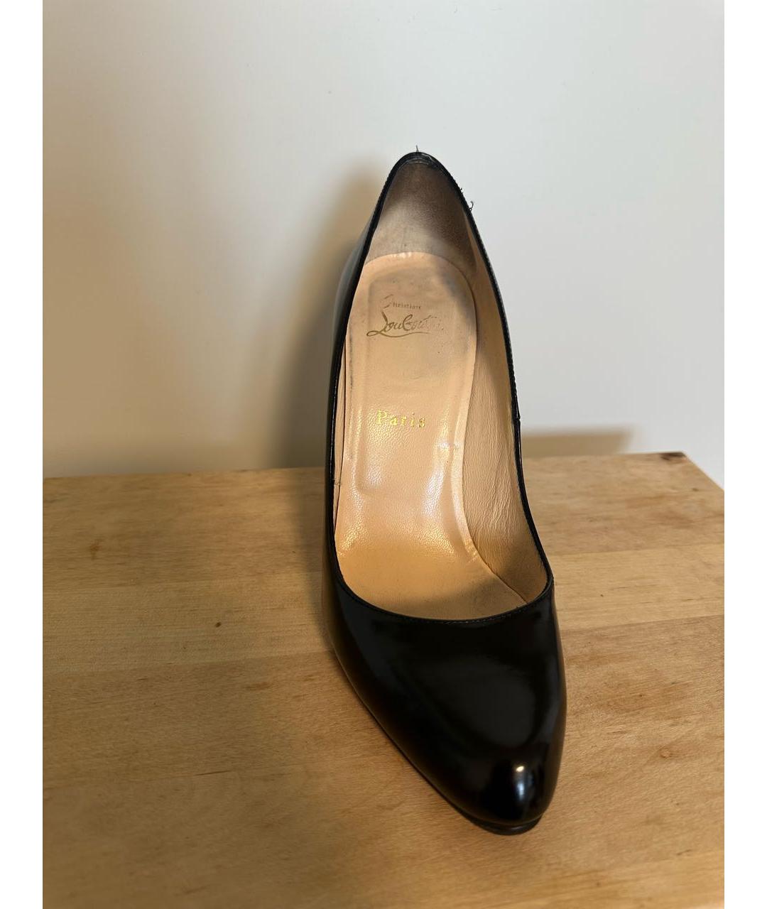 CHRISTIAN LOUBOUTIN Черные кожаные туфли, фото 3
