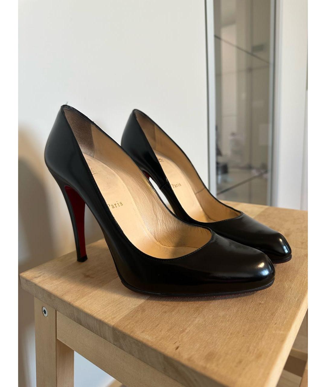 CHRISTIAN LOUBOUTIN Черные кожаные туфли, фото 2