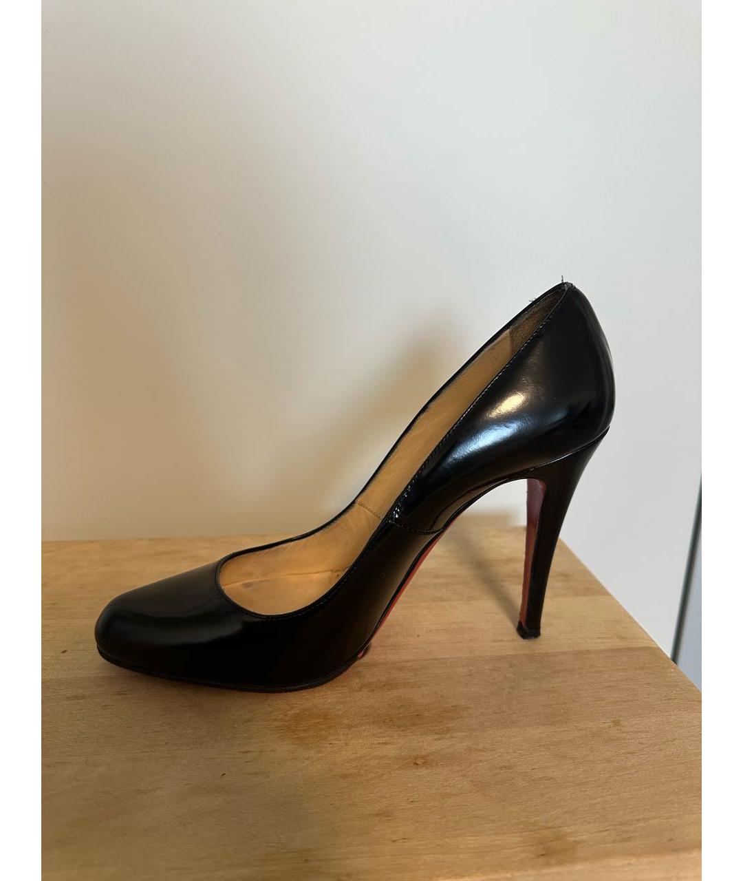CHRISTIAN LOUBOUTIN Черные кожаные туфли, фото 8