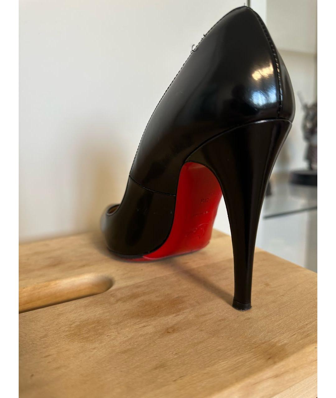 CHRISTIAN LOUBOUTIN Черные кожаные туфли, фото 4