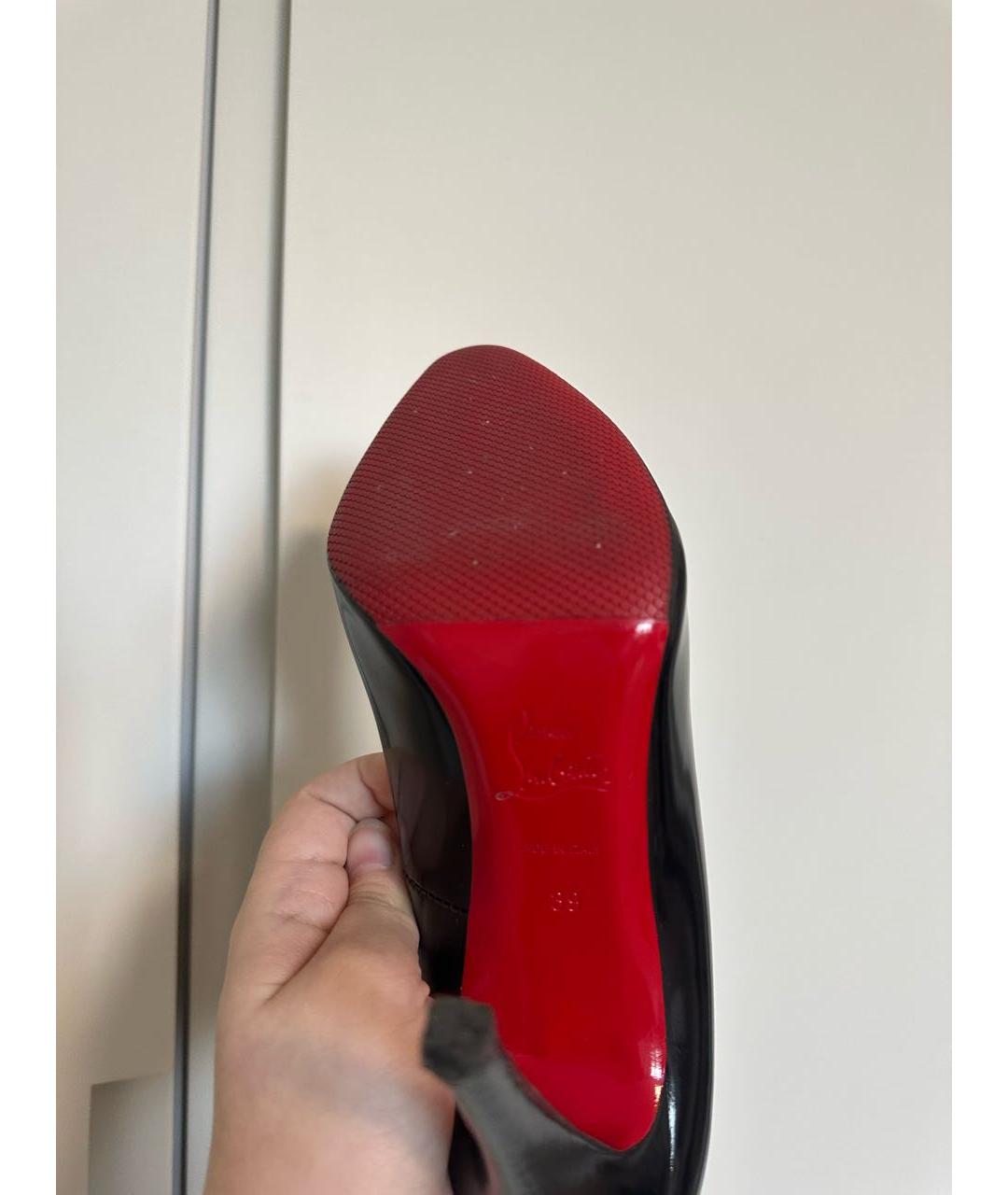 CHRISTIAN LOUBOUTIN Черные кожаные туфли, фото 7