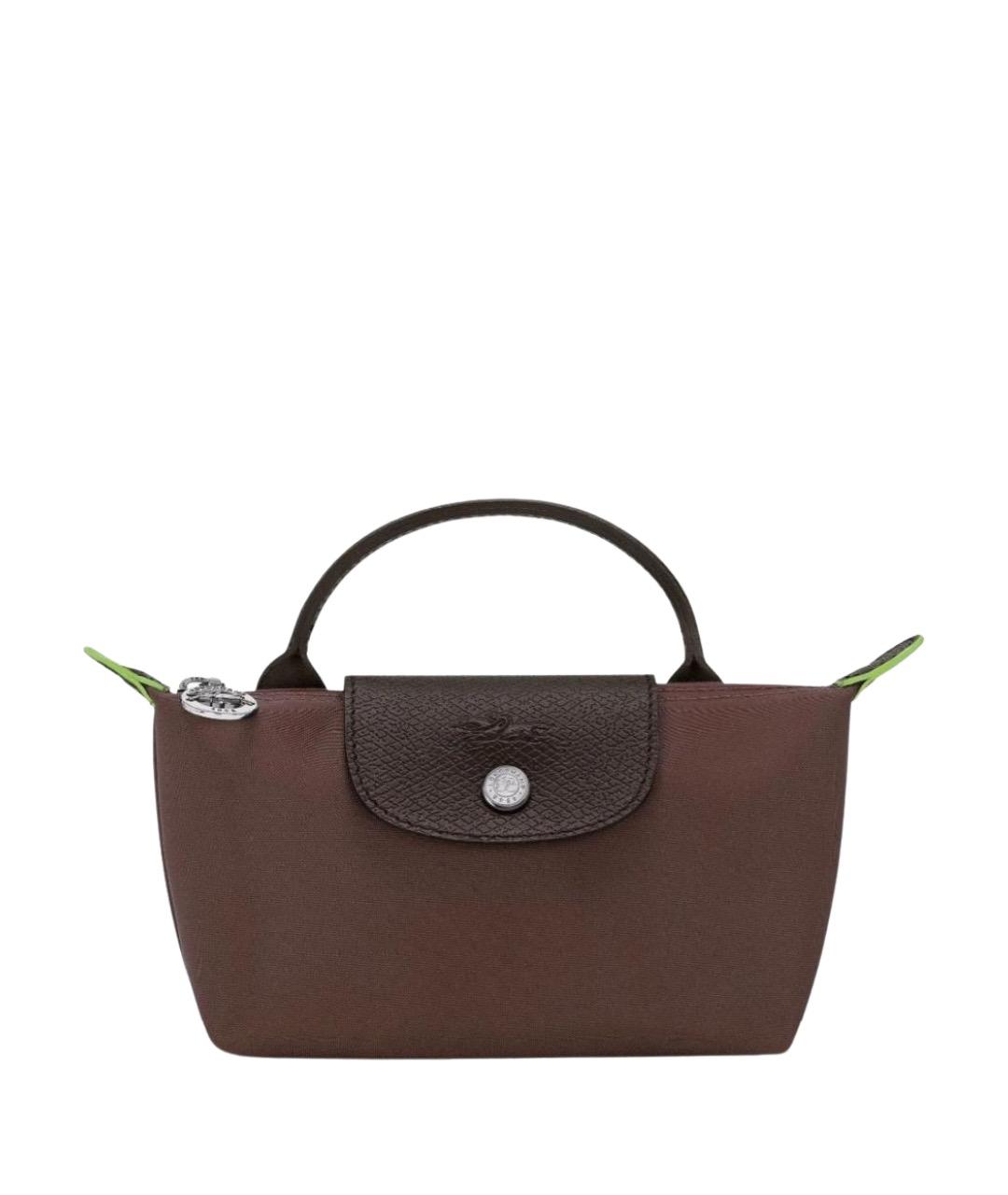 LONGCHAMP Коричневая нейлоновая сумка с короткими ручками, фото 1