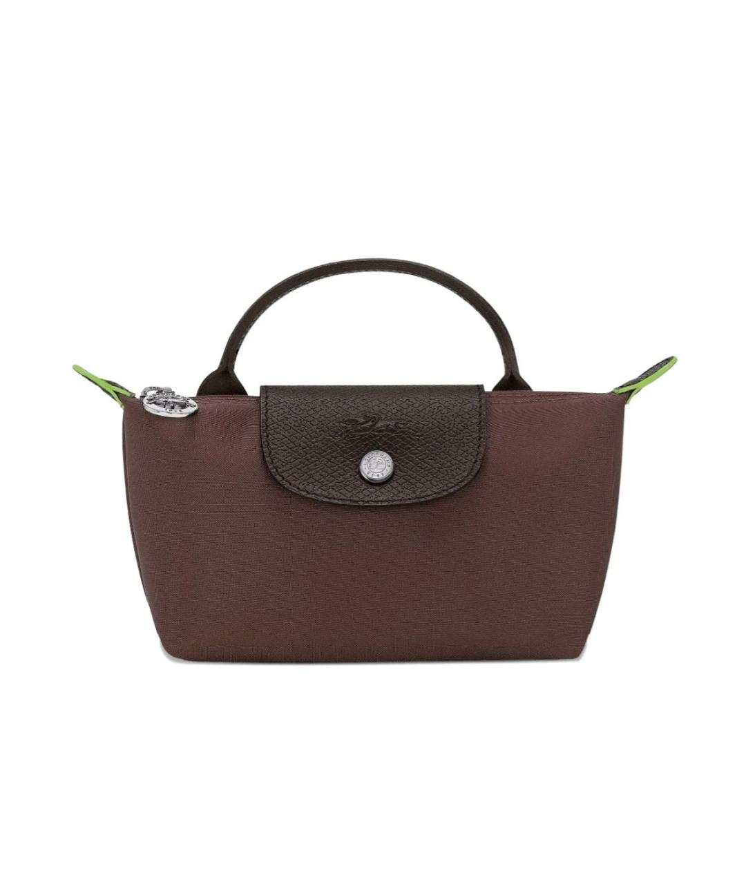 LONGCHAMP Коричневая нейлоновая сумка с короткими ручками, фото 8