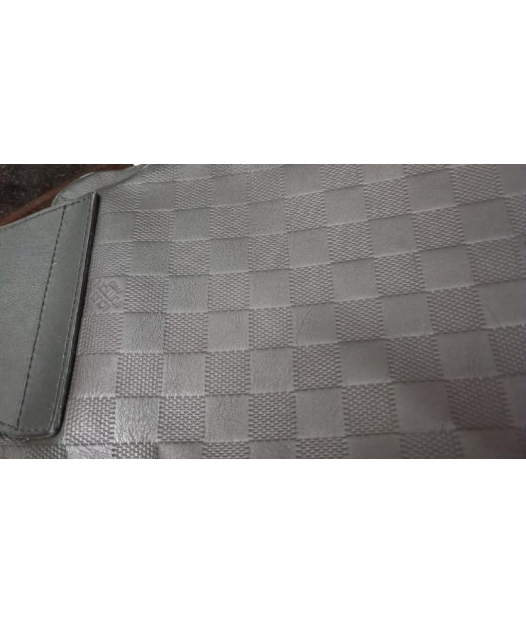 LOUIS VUITTON Черная кожаная сумка на плечо, фото 7