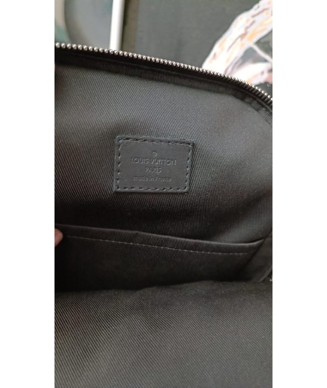LOUIS VUITTON Черная кожаная сумка на плечо, фото 4