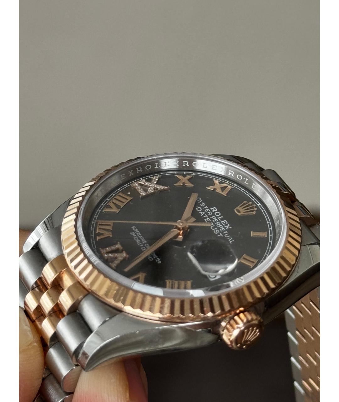 ROLEX Серые часы из розового золота, фото 2