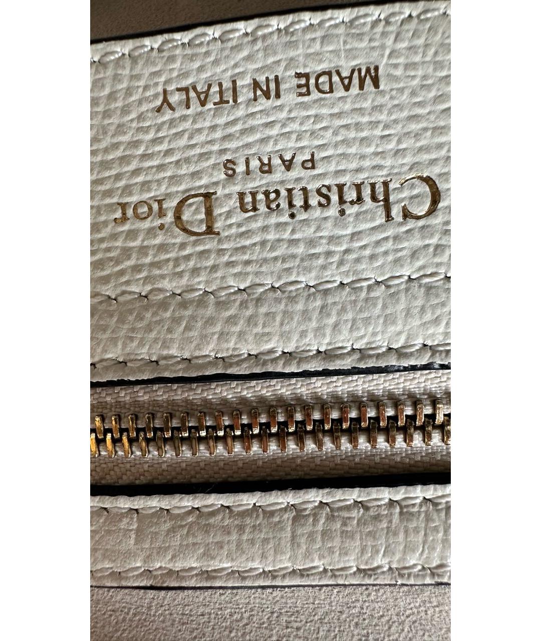 CHRISTIAN DIOR Белая кожаная сумка с короткими ручками, фото 7