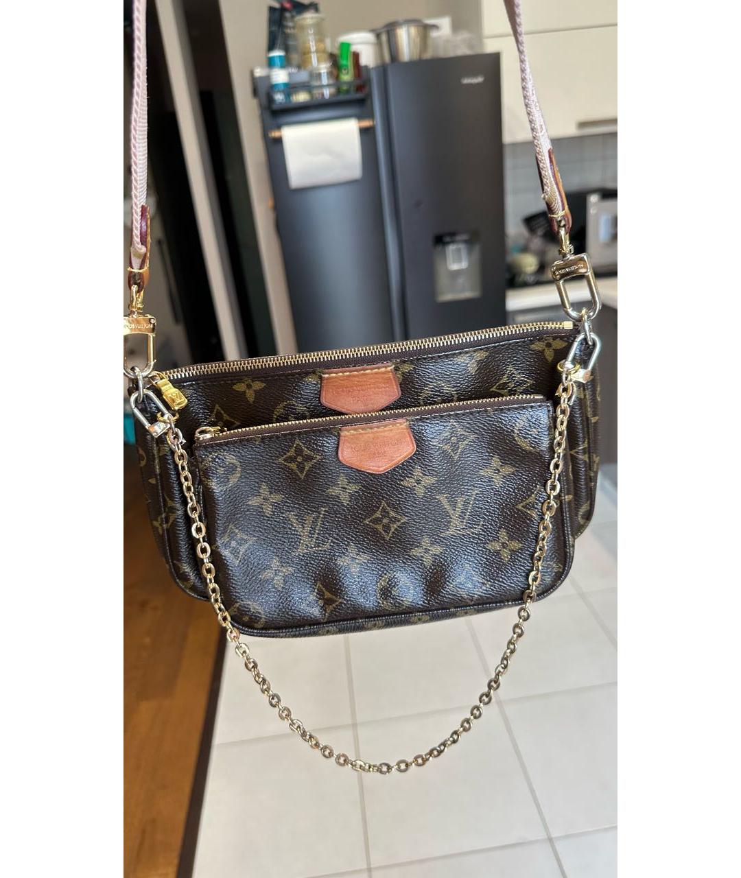 LOUIS VUITTON Коричневая канва сумка через плечо, фото 9
