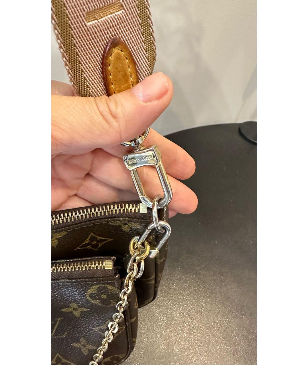 LOUIS VUITTON Коричневая канва сумка через плечо, фото 8