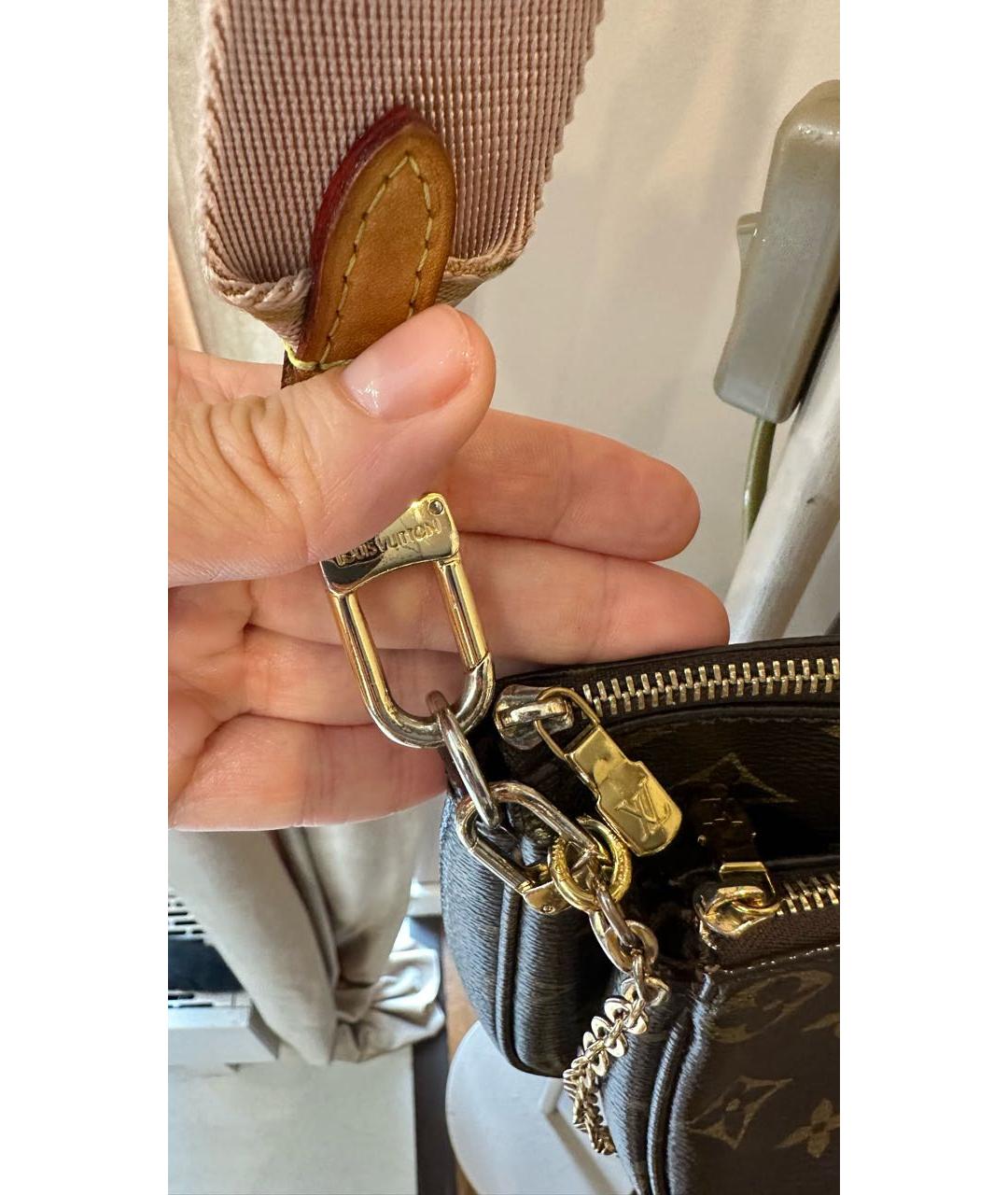 LOUIS VUITTON Коричневая канва сумка через плечо, фото 5