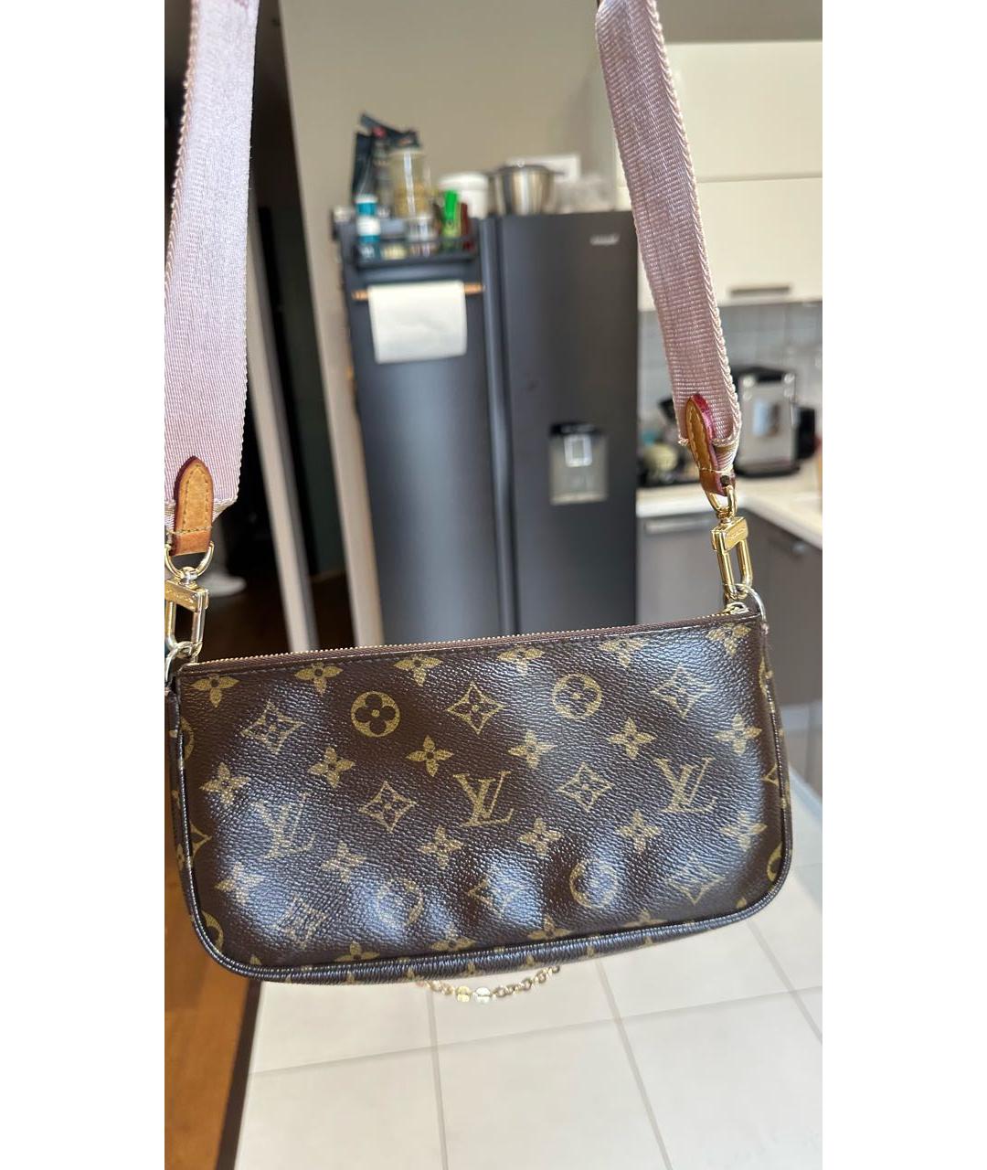 LOUIS VUITTON Коричневая канва сумка через плечо, фото 3