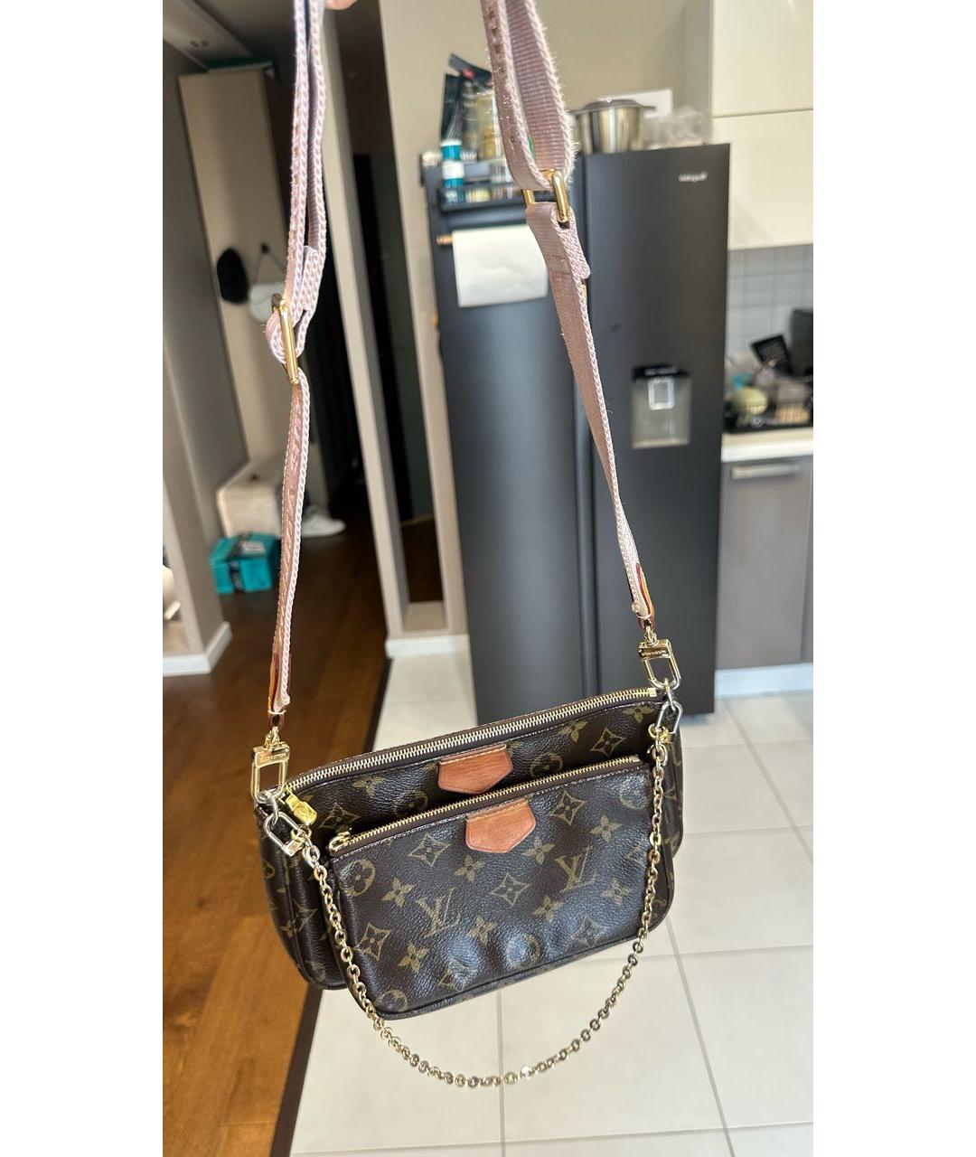 LOUIS VUITTON Коричневая канва сумка через плечо, фото 2