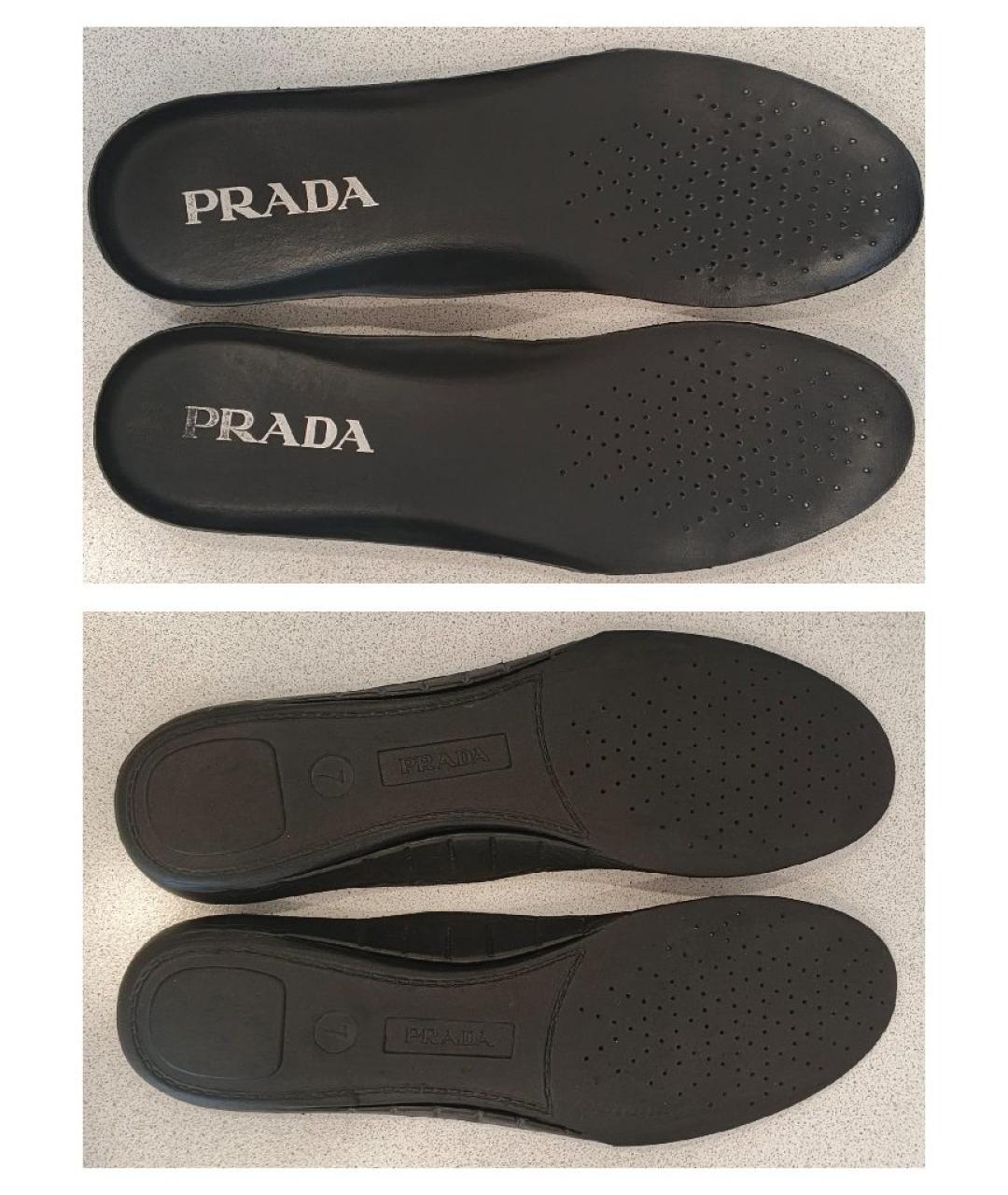 PRADA Черные низкие кроссовки / кеды, фото 7