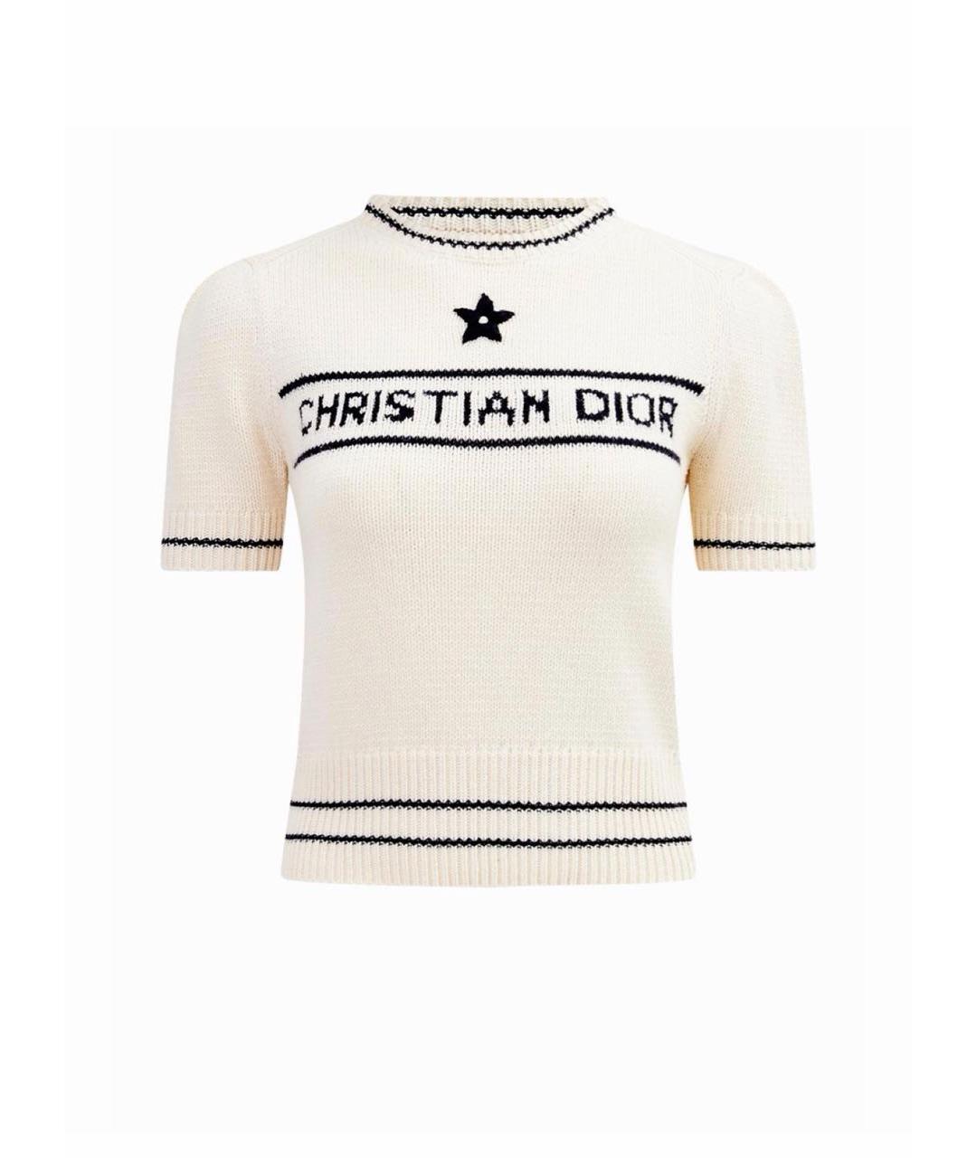 CHRISTIAN DIOR Бежевый хлопковый джемпер / свитер, фото 5