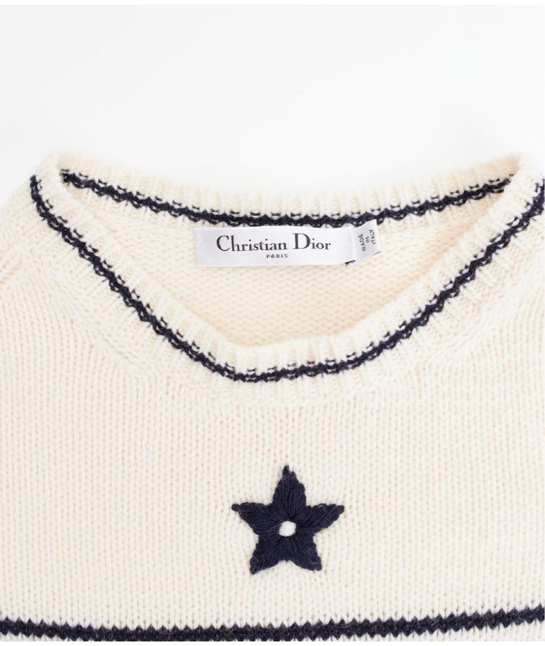 CHRISTIAN DIOR Бежевый хлопковый джемпер / свитер, фото 3