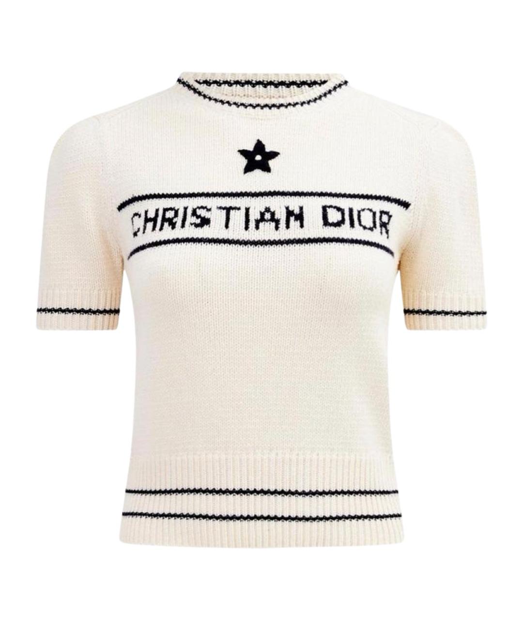 CHRISTIAN DIOR Бежевый хлопковый джемпер / свитер, фото 1