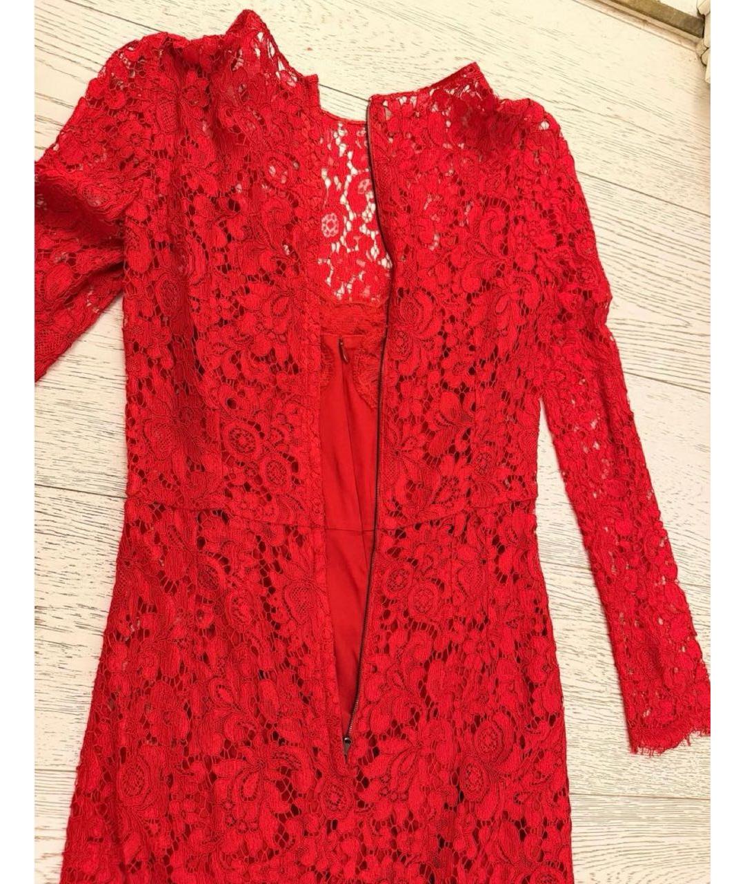 DOLCE&GABBANA Красное кружевное коктейльное платье, фото 2