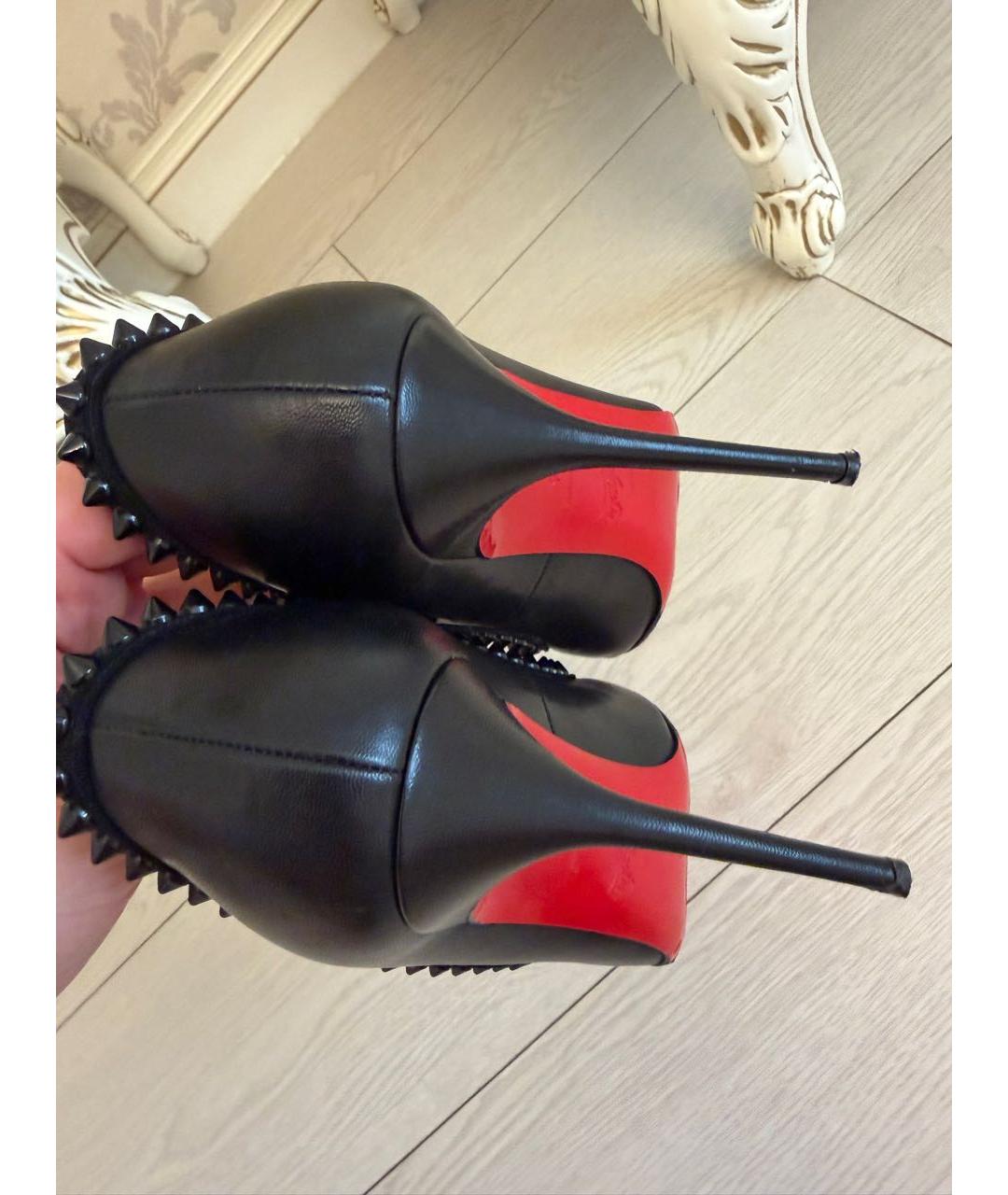 CHRISTIAN LOUBOUTIN Черные кожаные туфли, фото 6