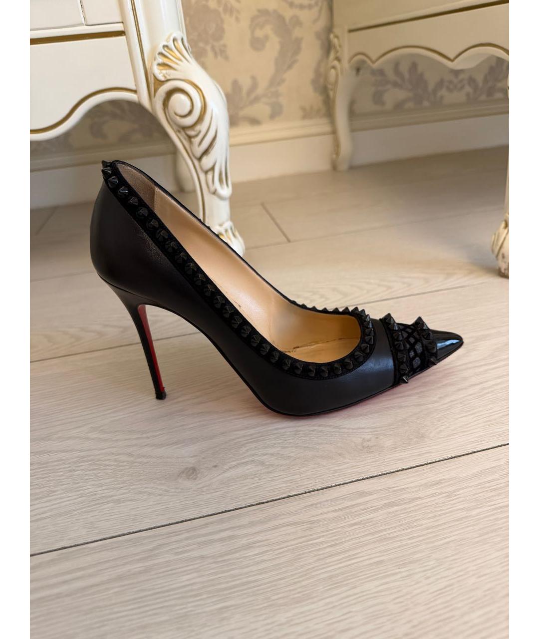 CHRISTIAN LOUBOUTIN Черные кожаные туфли, фото 9