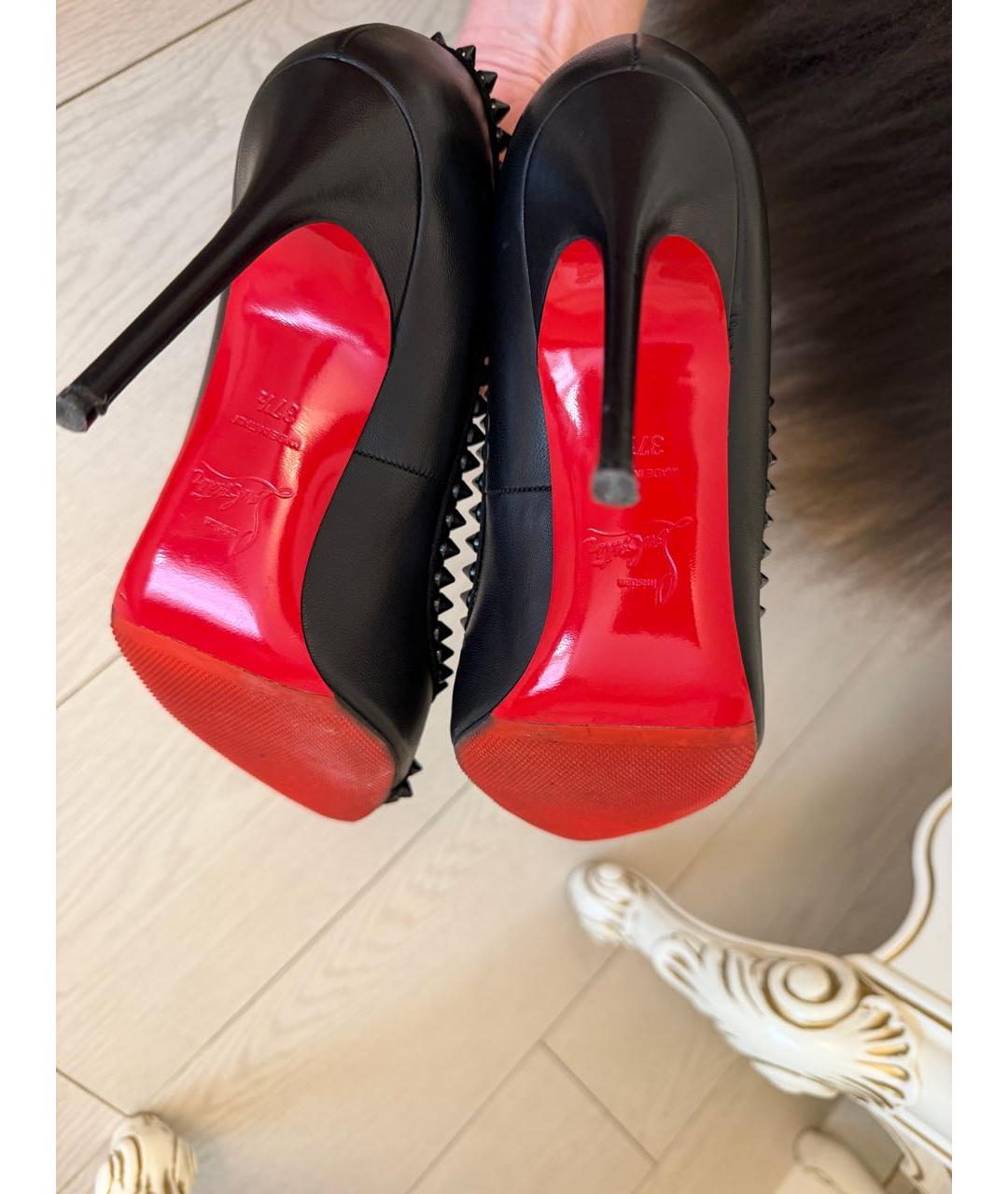 CHRISTIAN LOUBOUTIN Черные кожаные туфли, фото 5