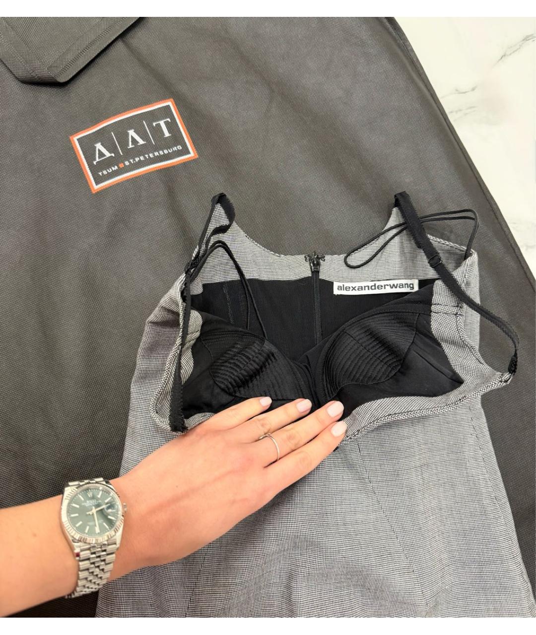 ALEXANDER WANG Серое повседневное платье, фото 8