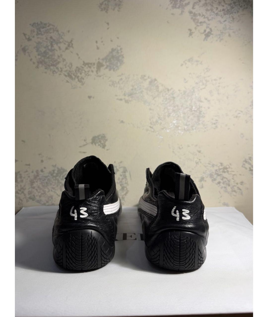 BALENCIAGA Черные кожаные низкие кроссовки / кеды, фото 3