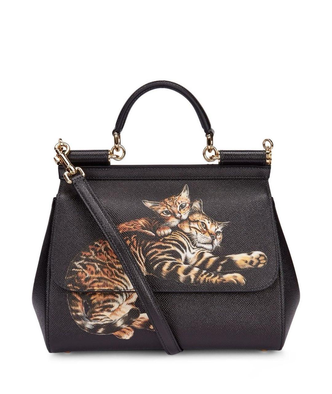 DOLCE&GABBANA Черная кожаная сумка с короткими ручками, фото 9