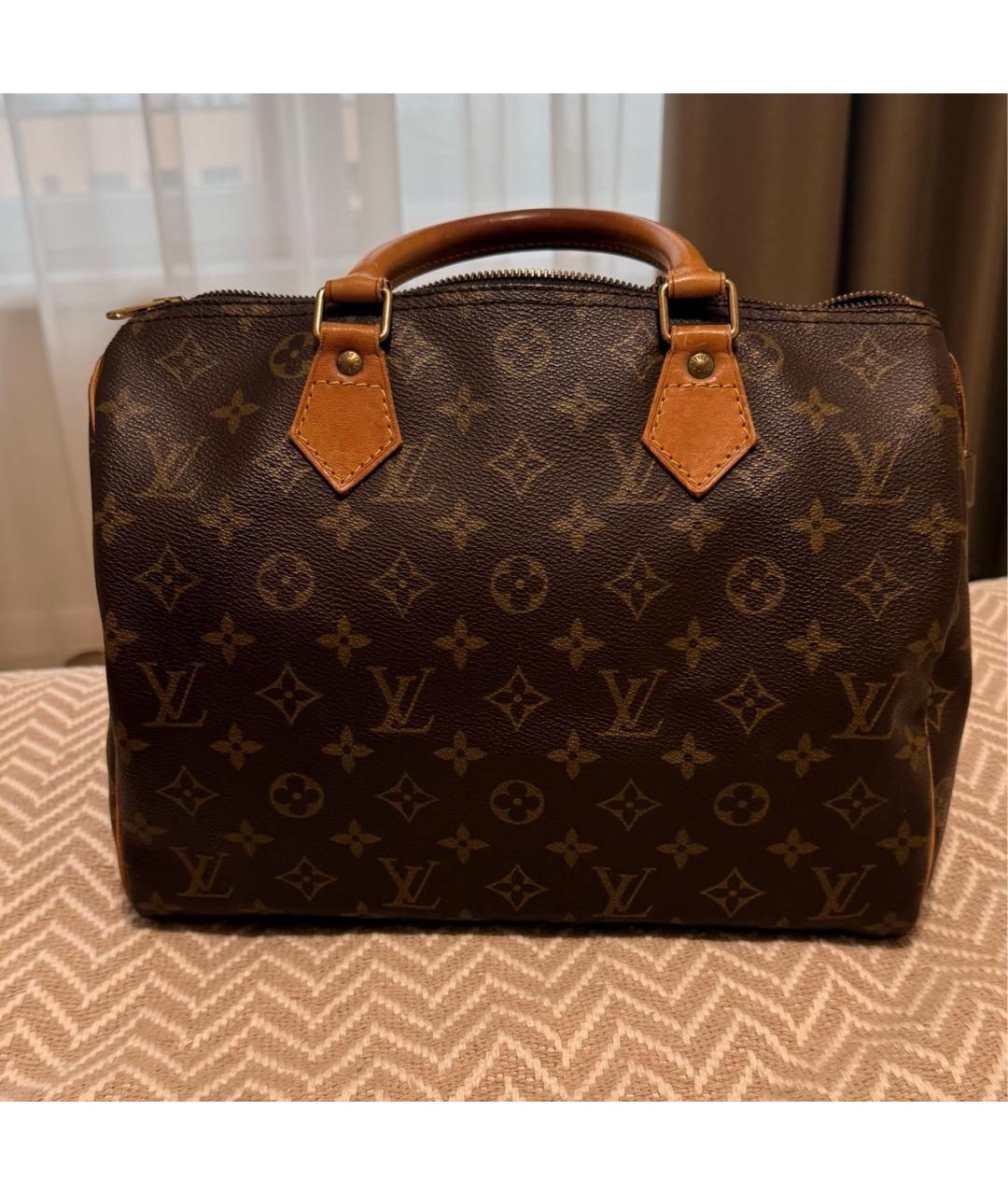 LOUIS VUITTON Коричневая канва сумка с короткими ручками, фото 7
