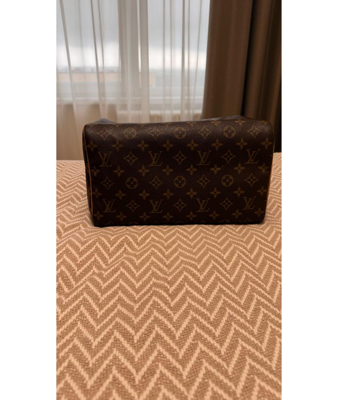 LOUIS VUITTON Коричневая канва сумка с короткими ручками, фото 6