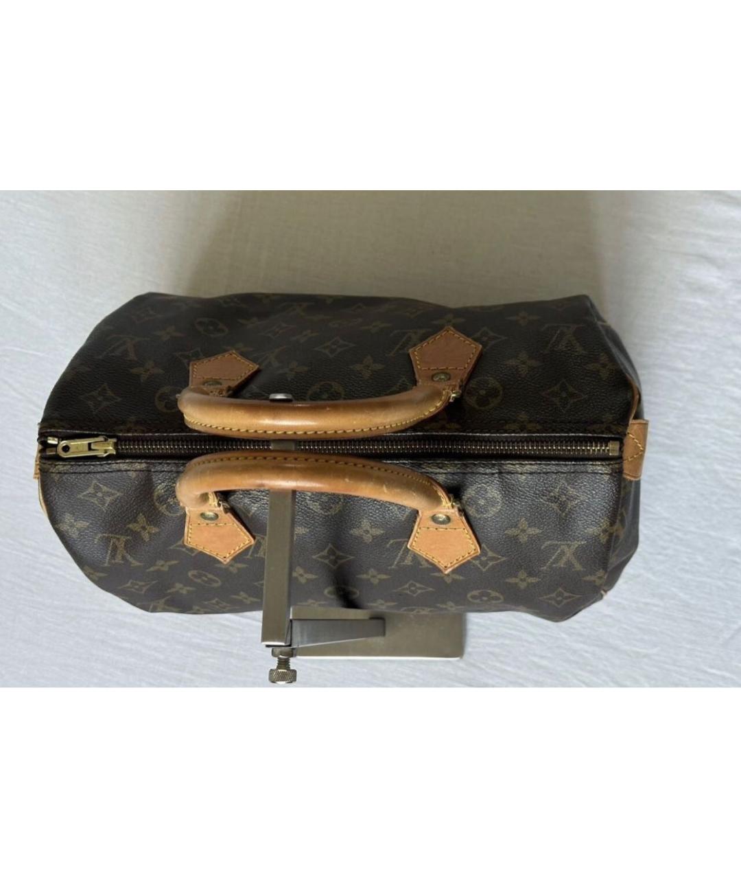 LOUIS VUITTON Коричневая канва сумка с короткими ручками, фото 4