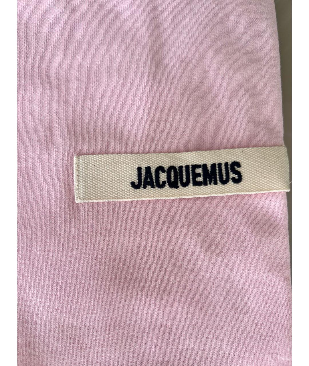 JACQUEMUS Розовая хлопковая футболка, фото 4