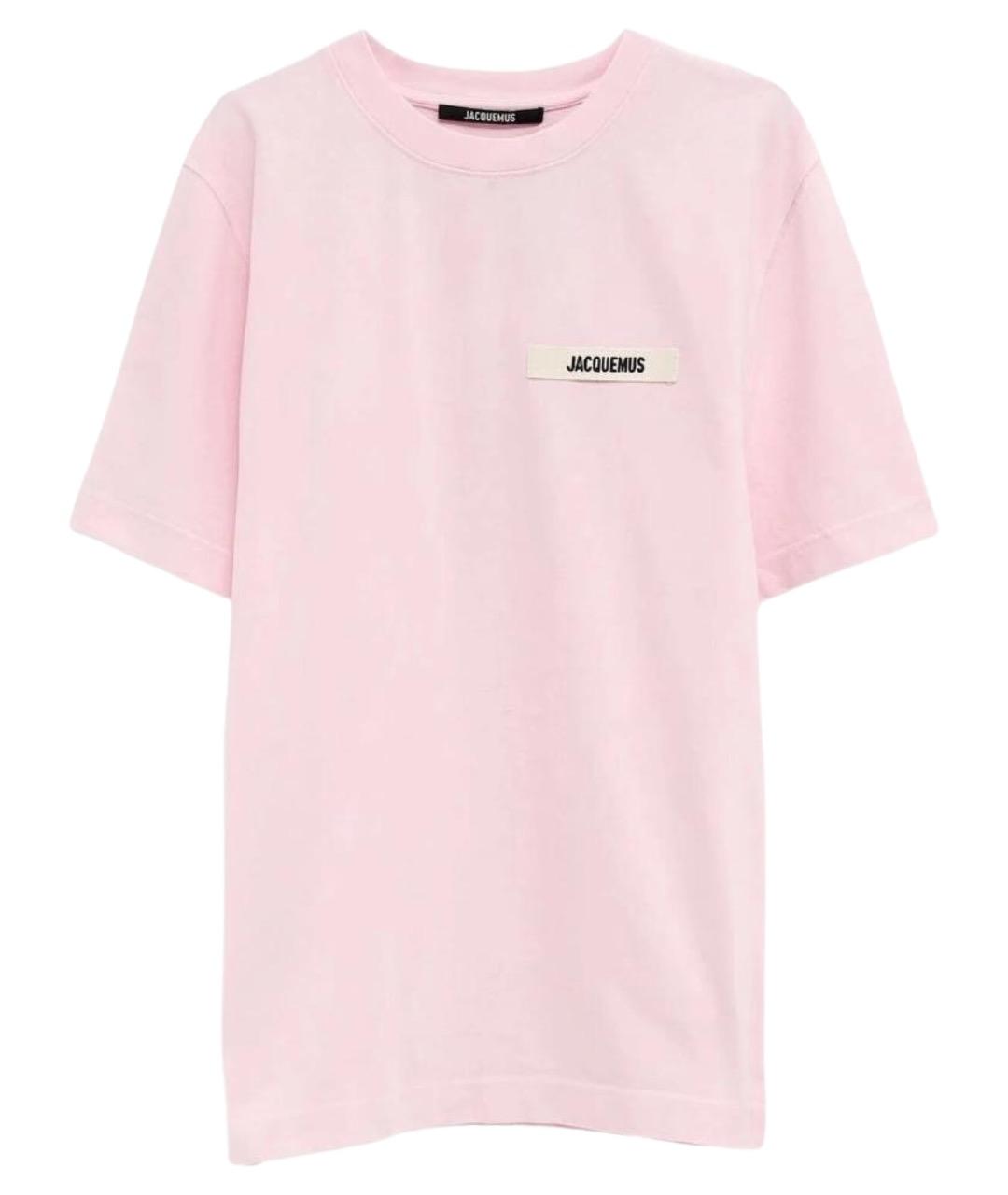 JACQUEMUS Розовая хлопковая футболка, фото 1