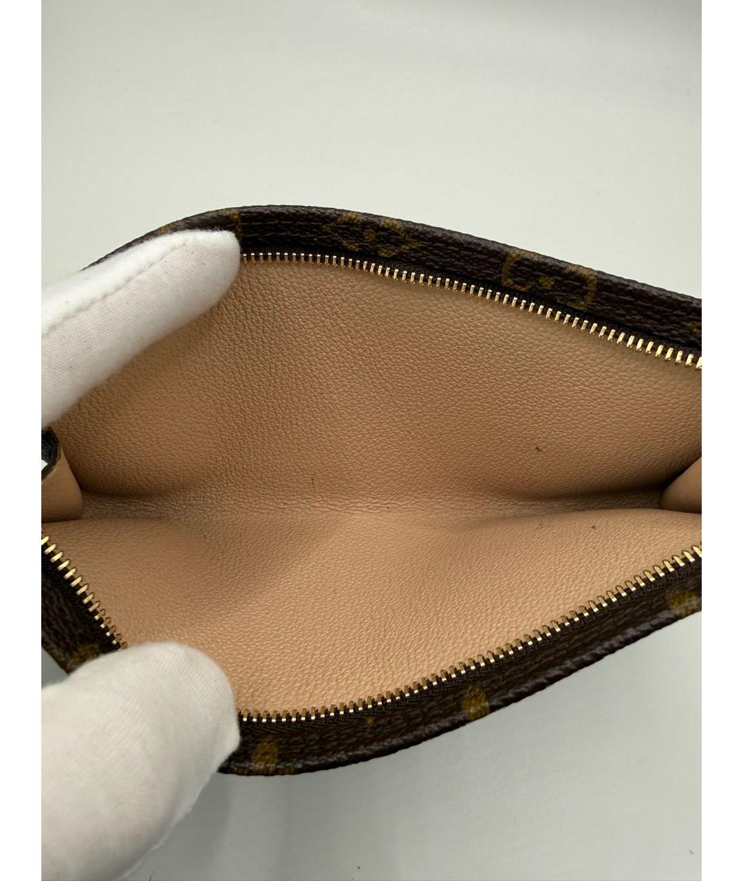 LOUIS VUITTON Коричневый кожаный кошелек, фото 6
